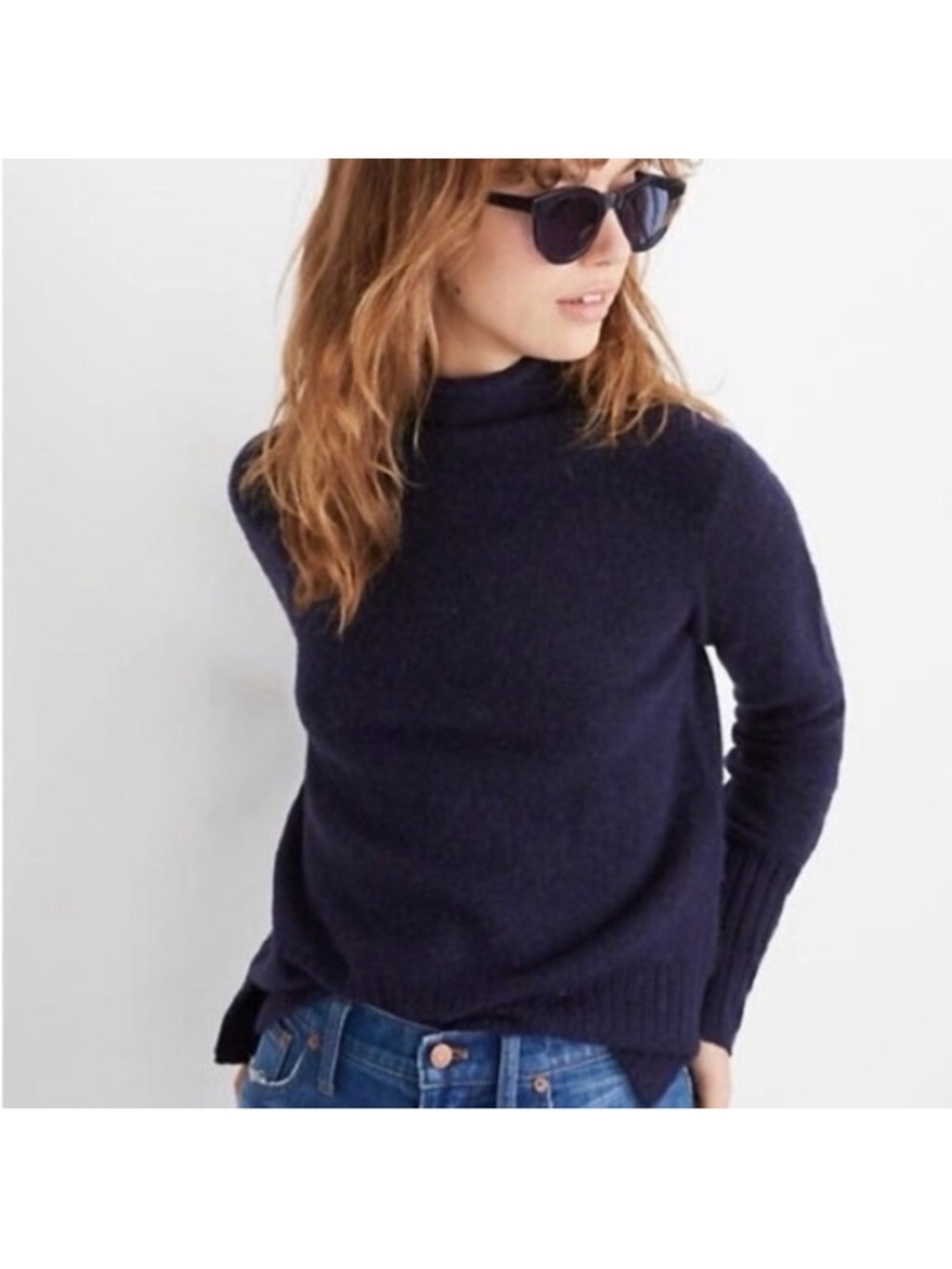MADEWELL Alpaca Merino Wool Inland Turtleneck Sweater in Coziest Yarn XS